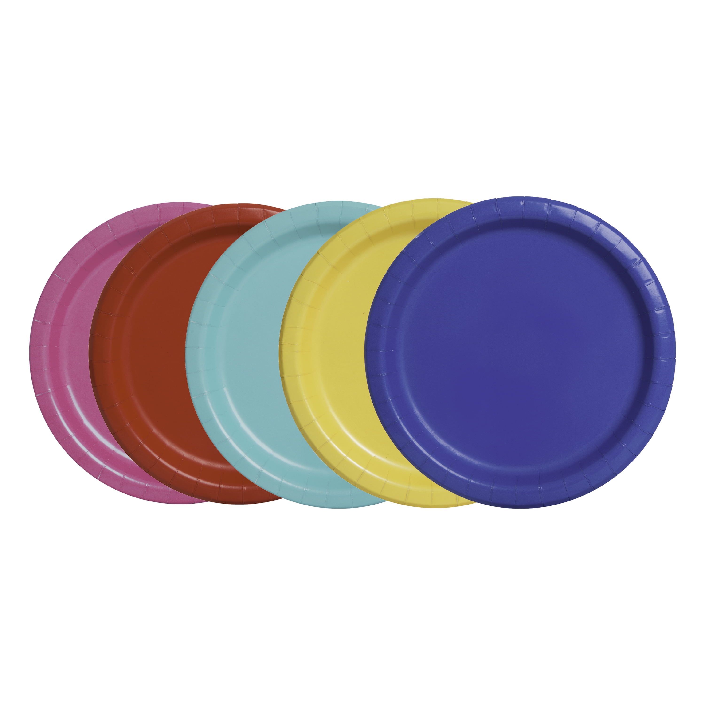 (6 pack) Disposable Paper Plates, 9", Assorted Colors, 10 Count, by Way To Celebrate