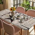 thumbnail image 3 of Texas Star Vintage Table Cloths for 3 Foot Rectangle Tables, Brown Retro Berry Beige Wooden Branches Patio Waterproof Elastic Fitted Tablecloths, Washable Rectangular Table Cover for Camping, 3 of 8