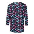 thumbnail image 5 of QATAINLAV Womens Halloween Shirts Funny Cute Graphic 3/4 Sleeve Tunic Tops Casual Round Neck Pullover Blouse Navy L, 5 of 6