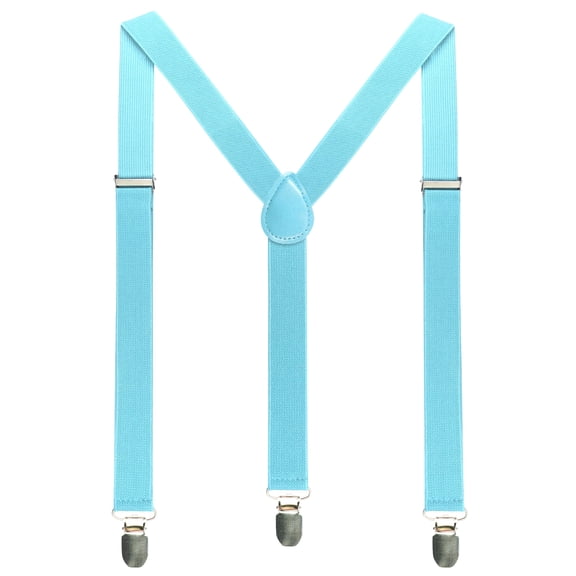 Fiykzur Solid Color Mens Suspender with 3 Strong Clips Adjustable Braces