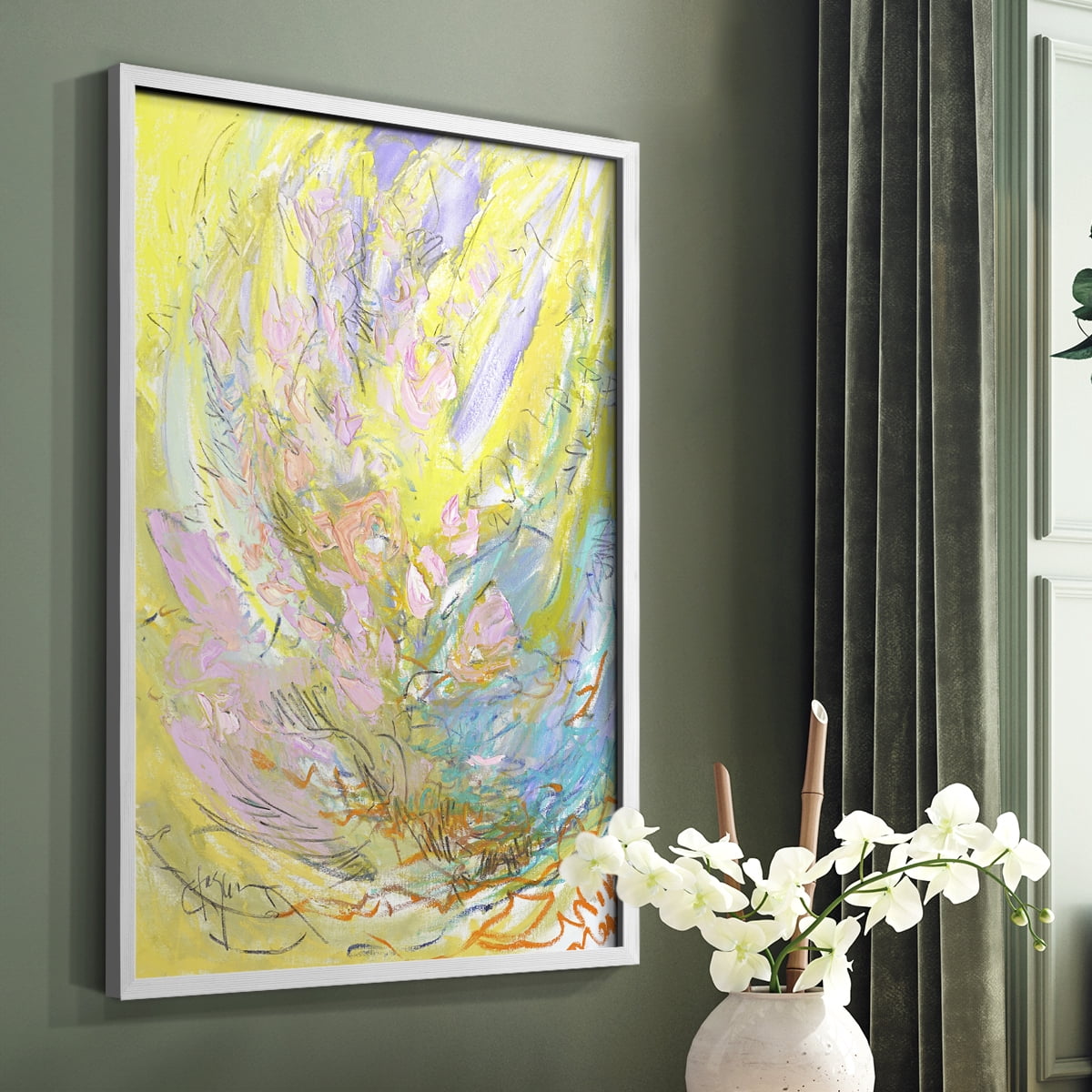 Approaching Equinox Framed Print in White Solid Wood Framed Print No Nail Hanging