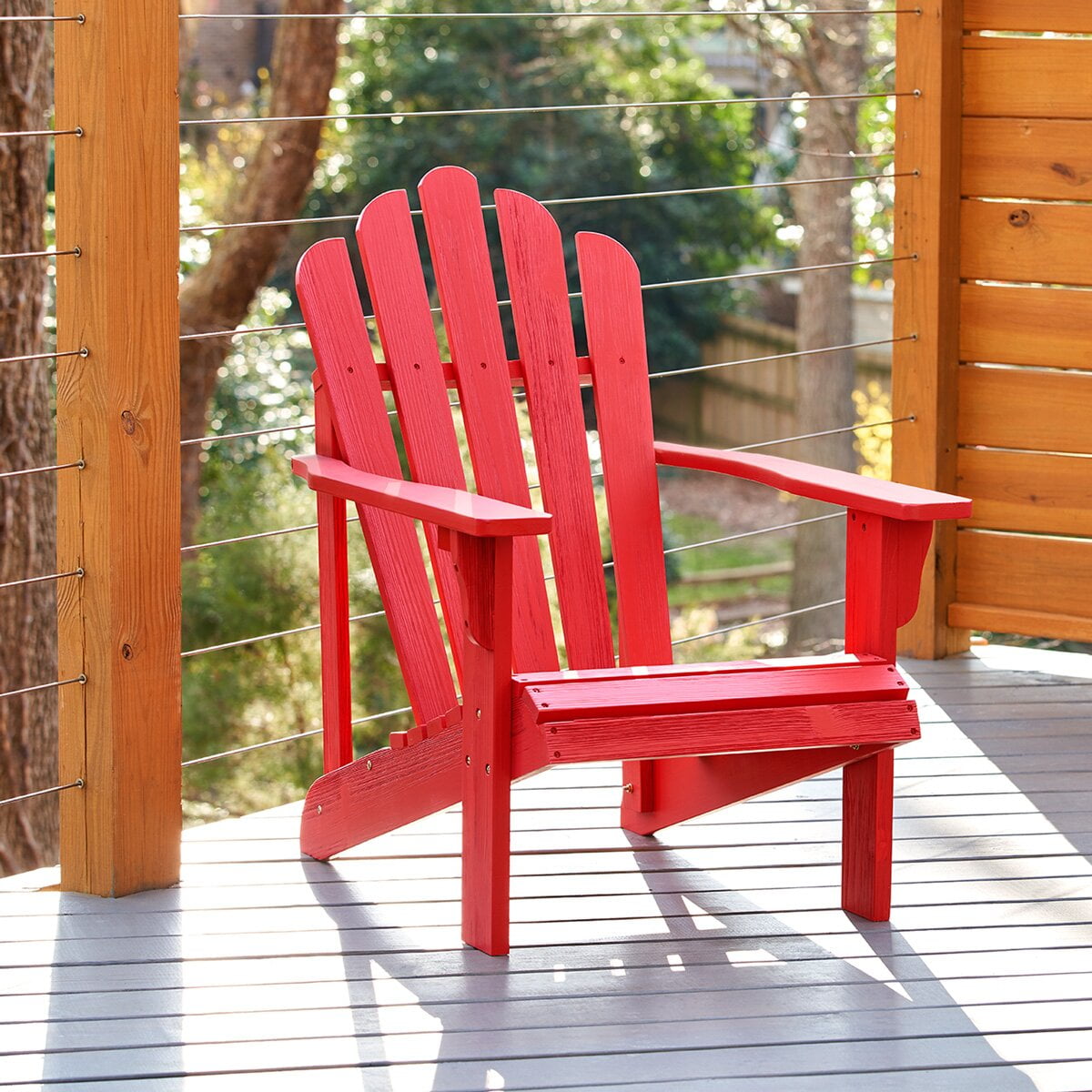 Witney Solid Wood Adirondack Chair, Premium Materials Natural