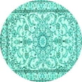 thumbnail image 1 of Ahgly Company Indoor Round Persian Turquoise Blue Traditional Area Rugs, 3' Round, 1 of 4