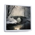 thumbnail image 2 of Designart "Frosty Bridge Landscape I" Bridges Floater Framed Canvas Wall Art, 2 of 5