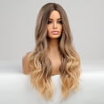 thumbnail image 4 of Long Wave Wigs for Women Girls Natural Wave Middle Part Hair Heat Resistant Fibre Synthetic Wigs Women's Wig Daily Use Natural looking A15, 4 of 6
