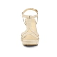 thumbnail image 6 of BLISSFUL STEP Women's Shoes T Strap Slingback Platform Stiletto Heel Sandals Beige 8, 6 of 8