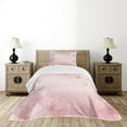 thumbnail image 4 of Ambesonne Pink Quilted Bedspread Set 2 Pcs, Cherry Blossom Floral Art, Twin Size, Pink, 4 of 5