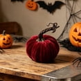 thumbnail image 7 of Hvmvliv Simulated Pumpkin Decoration,Halloween Thanksgiving 4.72in Faux Velvet Fabric Pumpkin Decor Cabinet Display,Versatile Centerpiece for Home,Table,Party Red, 7 of 7
