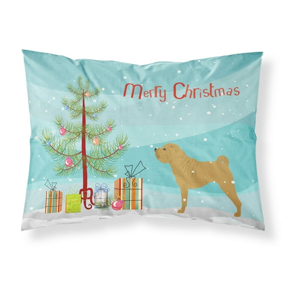 Shar Pei Merry Christmas Tree Fabric Standard Pillowcase