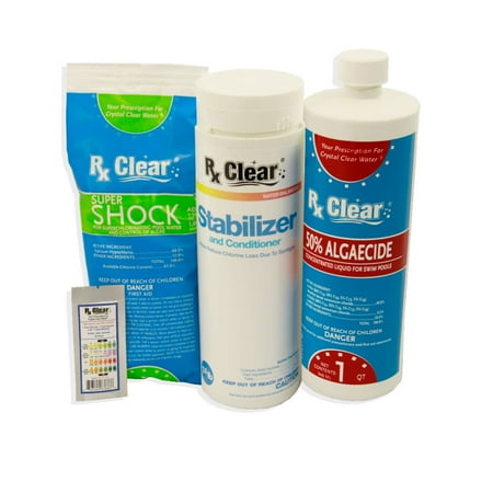 Spring Opening Kit - Rx Clear Spring Opening Pool Chemical Kit A - Up to 7,500 Gallons
