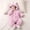 Pink, variant on Eltusu Girls Fleece Bodysuit with Hood, Comfort Long Sleeve Zip up Warm Winter Romper Purple Size 3-6 Months