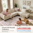 thumbnail image 3 of Lahome Decor 5'x7' Area Rug, Floral Washable Rugs for Living Room, Non Slip Soft Ultra-Thin Indoor Decor Elegant Carpet Vintage Flower Rug Indoor for Bedroom Dining Room Pink, 3 of 11