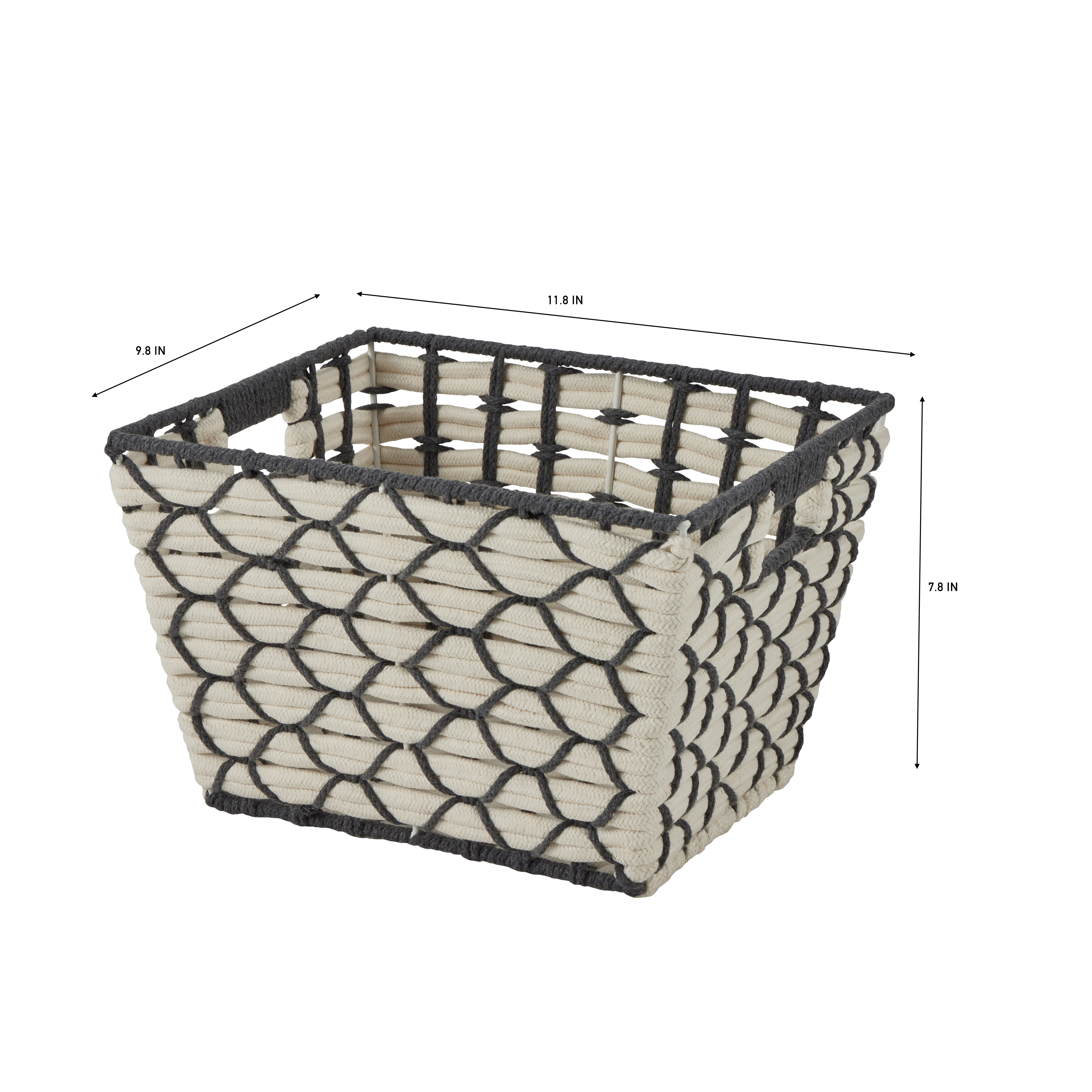 Simplify Small Cotton Rope Woven Tote in White