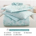 thumbnail image 5 of Viviland Twin Butterfly Comforter Set for Girls - Kids Brushed Microfiber Twin Bedding Set - 5 Pieces Machine Washable Bed in A Bag with Soft Comforters, Sheet Set, Shams - Pale Green, 5 of 5