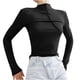 thumbnail image 1 of Camisetas de cuello alto de manga larga de color sólido para mujer Pompotops gfhjh21107, 1 of 9