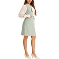 thumbnail image 4 of Vestido de mujer INSPIRE CHIC de cuadros de tweed, con escote en V, sin mangas, de un solo botón y con bolsillos, talla XL, color verde, 4 of 5
