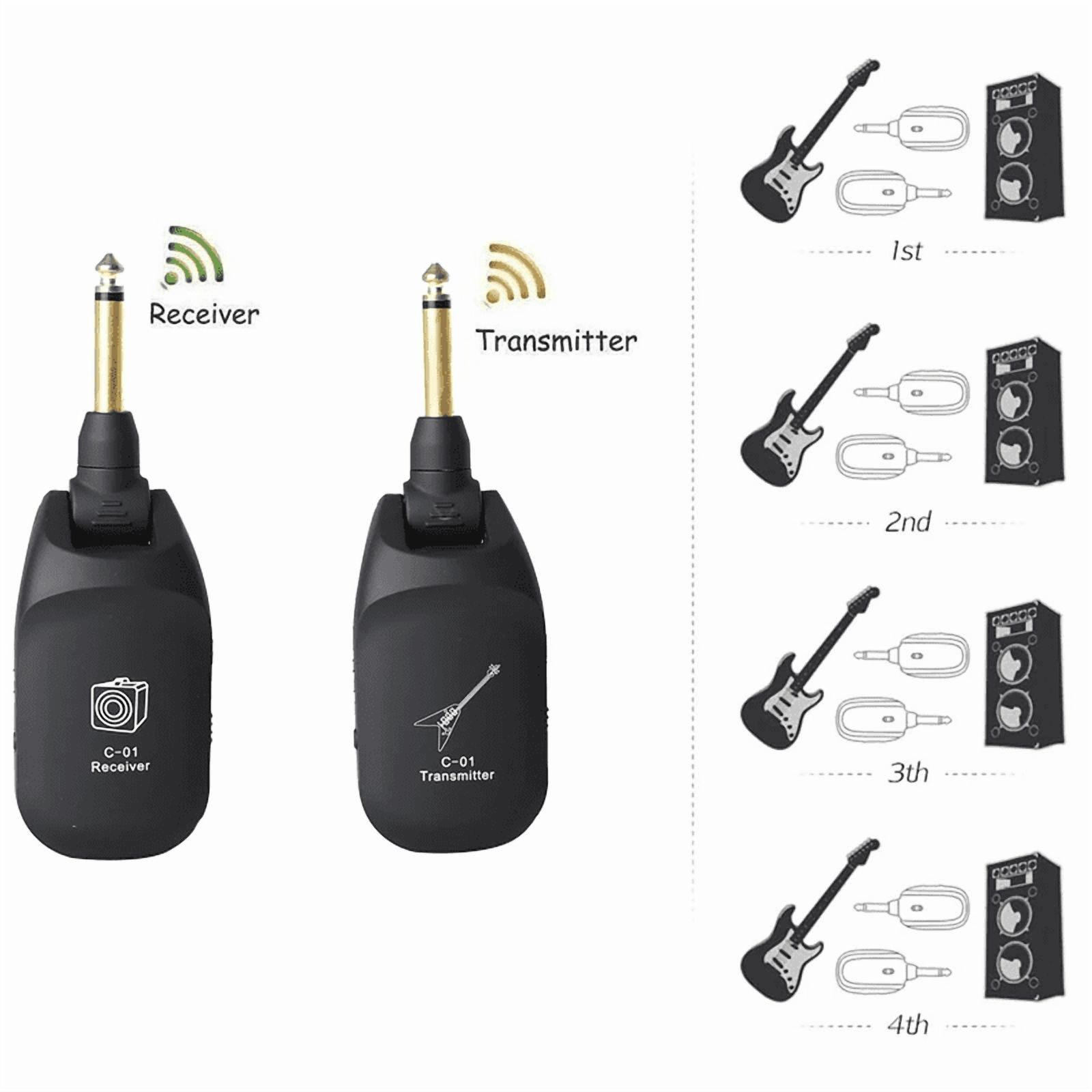 RIWPKFH C01 Wireless System Audio Transmitter Receiver Pickup USB Rechargeable Wireless System for Electric Guitar Bass Violin