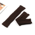 thumbnail image 5 of AINIYS Lady Winter Warm Leg Warmer Cable Knitted Crochet Long Socks Long Boot Socks Knit Warm Leg Warmers Coffee Free Size, 5 of 5