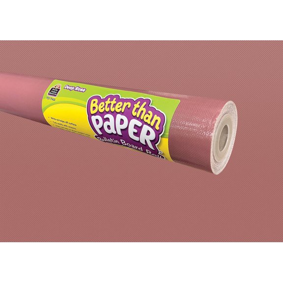 Teacher Created Deep Rose Better Than Paper Bulletin Board Roll, 4' x 12' (TCR 77433)