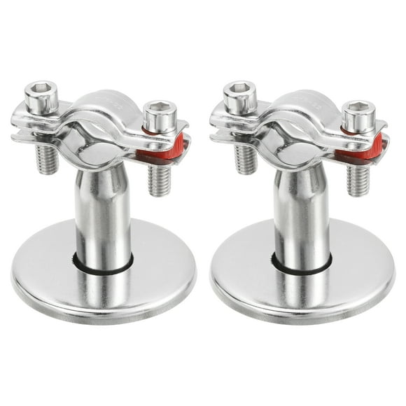 Unique Bargains Pipe Supports, Stainless Steel Wall Mount Ceiling Mount Pipe Support Bracket for Dia 19mm Pipe Tube