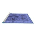 thumbnail image 2 of Ahgly Company Machine Washable Indoor Round Oriental Blue Traditional Area Rugs, 3' Round, 2 of 4