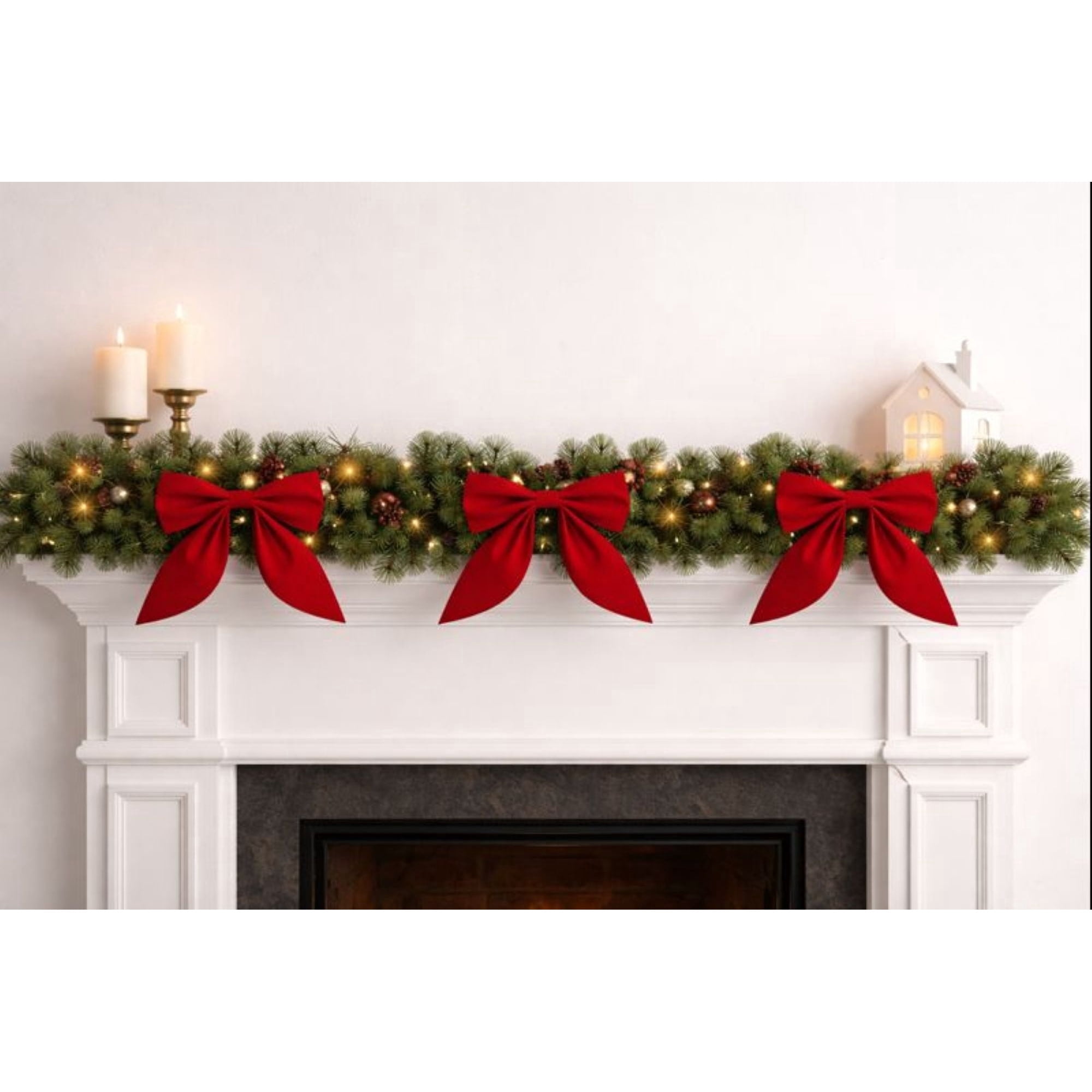 Red Decorative Christmas Bows, 7.5", 3 Count, by Holiday Time