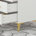 thumbnail image 4 of Mid-Century Nightstand with 3 Drawers,Chests of Drawers Bed Side Table for Bedroom in White, 4 of 7