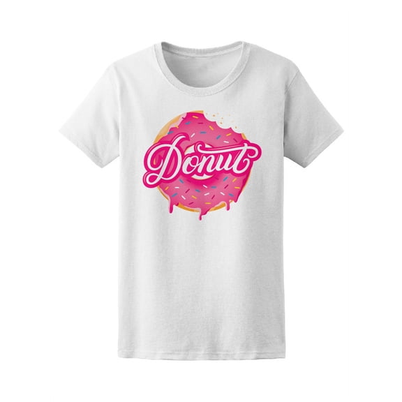 Donut Word Donut Background T-Shirt Women -Image by Shutterstock, Female x-Large
