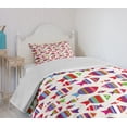 thumbnail image 4 of Ambesonne Fish Quilted Bedspread Set 2 Pcs, Vibrant Striped Fishes, Twin Size, Multicolor, 4 of 6