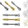 thumbnail image 2 of Screw Shaped Nipple Barbell Rings 14G - Sold in Pairs, 2 of 2