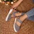 thumbnail image 5 of Dakaela Womens Espadrilles Sandals Closed Toe Slingback Platform Wedge Sandal Comfortable Casual Summer Dressy Slip on Shoes Grey 8.5, 5 of 9