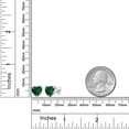 thumbnail image 3 of Gem Stone King 925 Sterling Silver Simulated Emerald Stud Earrings for Women Men (3.26 Cttw, Heart Shape 8MM), 3 of 3