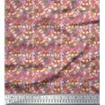 thumbnail image 1 of Soimoi Satin Silk Fabric Leaves & Fox Face Cartoon Print Fabric by The Yard 42 Inch Wide, 1 of 1