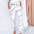 thumbnail image 6 of Women’s Tie Dye Two Piece Pajamas Set Long Sleeve Pullover Sweatshirt with Long Pants Cozy Sleepwear Loungewear, 6 of 7