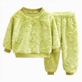 thumbnail image 4 of Gerichy Kids Fuzzy Loungewear Pajamas Sets Long Sleeve Solid Fleece Pullover Top and Pants 2pc Fluffy Clothes for Girls Boys 2T-9T, 4 of 4