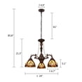 thumbnail image 2 of Chloe Lighting Liaison 3-Light Victorian Glass Chandelier in Multi-Color, 2 of 9