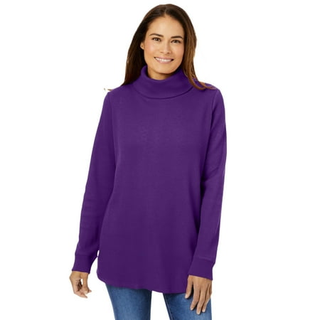 Woman Within Plus Size Thermal Turtleneck
