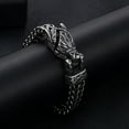 thumbnail image 1 of Pulseras para mujer, regalos para mujer, pulsera de acero inoxidable estilo europeo y lobo, pulsera de acero de titanio estilo punk vintage con cadena gruesa, joyería para hombre, pulsera de acero ino, 1 of 5