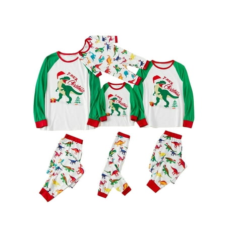 

FSDJHSDH Family Christmas Pajamas Set Parent-Child Dinosaur Long Sleeve Pyjamas Sleepsuit