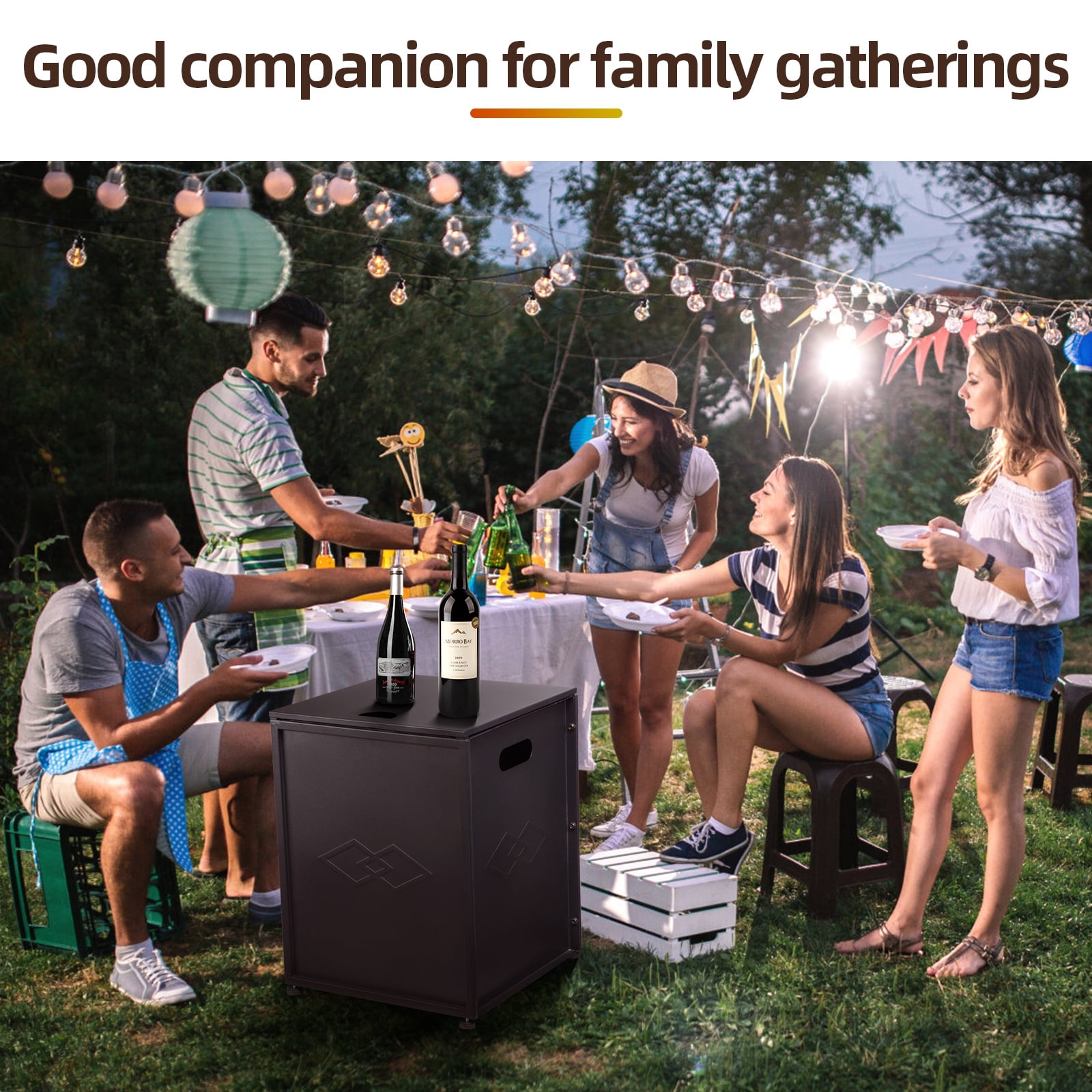 Ashion Propane Tank Cover Table for Gas Fire Pits, Gas Tank Holder Storage Side Table for 20 Pound Propane Tank