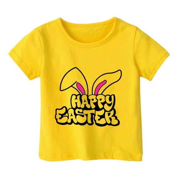 Kaemgyyd Easter Shirts for Boys Girls Toddler Children Cute Graphic Cotton Tees Baby Infant Breathable Outfit Tops 1-14 T
