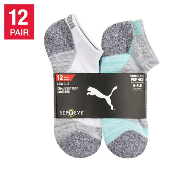 Puma Women’s Repreve Athletic Sock, 12-pairs, White
