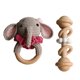 thumbnail image 3 of Juego de Clip para chupete de bebé YONGSHENG Elefante de ganchillo con Campana de mano, 3 of 5