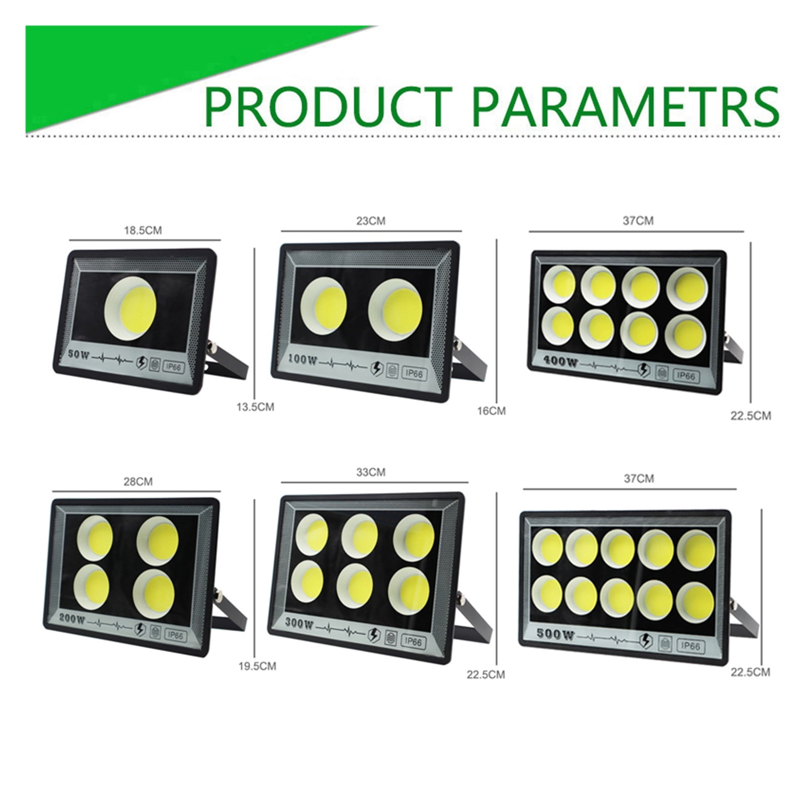Led Flood Light 500W 200W 100W 50W Outdoor Wall Floodlight Spotlight IP66 Waterproof LED Street Lamp Landscape Lighting - Wide Angle Beam