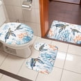 thumbnail image 4 of Coastal Turtle Bath Mat 3 Piece Bathroom Rug Set, Blue Ocean Coral Starfish Seagrass Non Slip Bath Rug Contour Mat and Toilet Lid Cover, Absorbent Shower Mats Soft Bath Rugs and Mats Sets, 4 of 8
