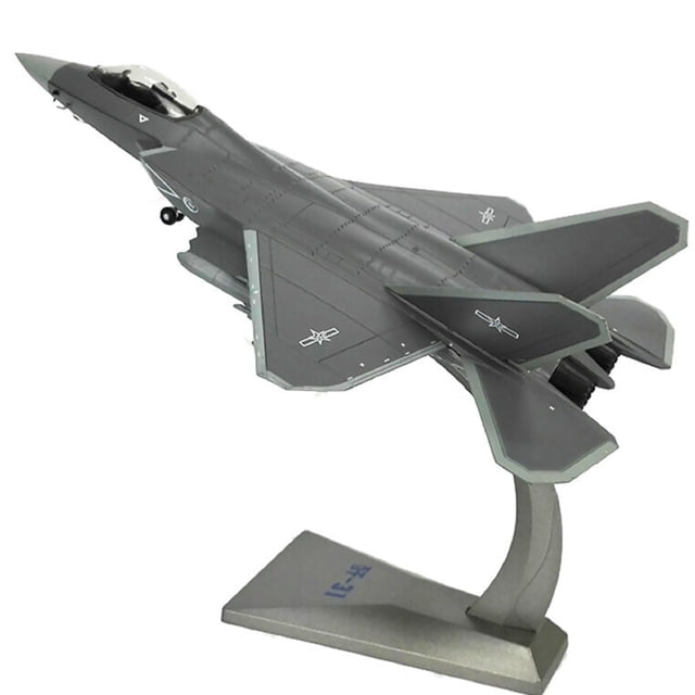 Modèle d'Avion de Chasse Furtif Falcon J-31 à l'Échelle 1/72 avec Support d'Exposition