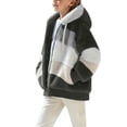 thumbnail image 2 of CCRFTGI Hoodie for Children Boys Girls Size 7 Sherpa Patchwork Fleece Lined Zip Hoodie Sweatshirt Trendy Fall Winter Jacket Cozy Warm School Uniform Sweater Dark Gray 11-12 Years, 2 of 6