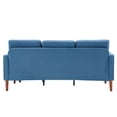 thumbnail image 6 of Reversible Sectional Sofa Couch, L-Shaped 3-Seat Couch with Ottoman, Modern Linen Fabric Reversible Chaise with Wooden Sofa Legs for Living Room, Bedroom, Apartment (Blue), 6 of 8