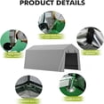 thumbnail image 3 of EastVita 7x15 FT Motorcycle Storage Sheds Portable Shed with Rolled Up Zipper Door Gray, 3 of 7
