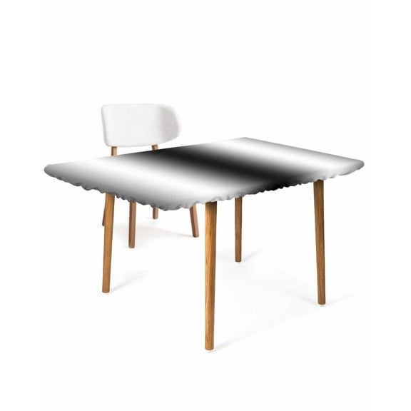 Gray Black Rectangle Tablecloth, Waterproof Elastic Fitted Table Covers for 3 Foot Tables, 24x36inch Decorative Tablecloths for Picnic, Camping, Indoor, Outdoor, Modern Gradient Geometric